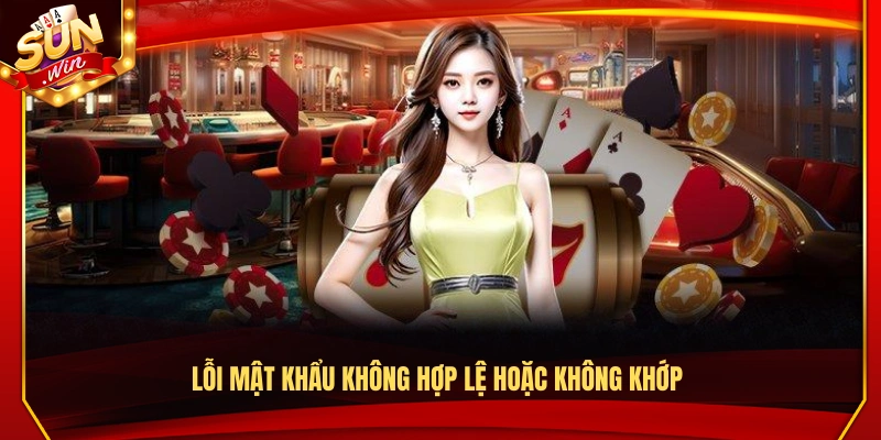 Lỗi mật khẩu không đúng hoặc không khớp